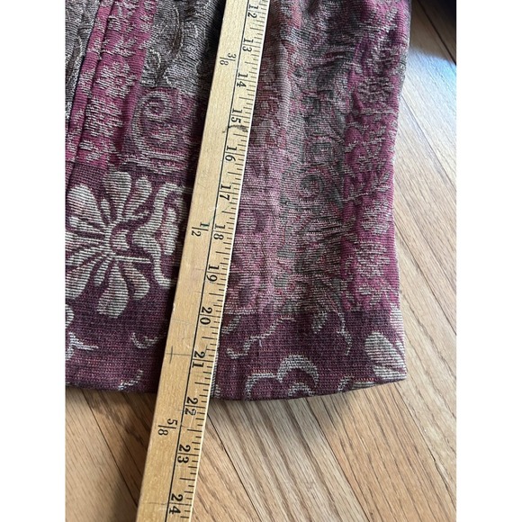 Christopher Banks Tapestry Floral Print Zip Up Jacket Coat S Small Burgundy - Picture 4 of 6